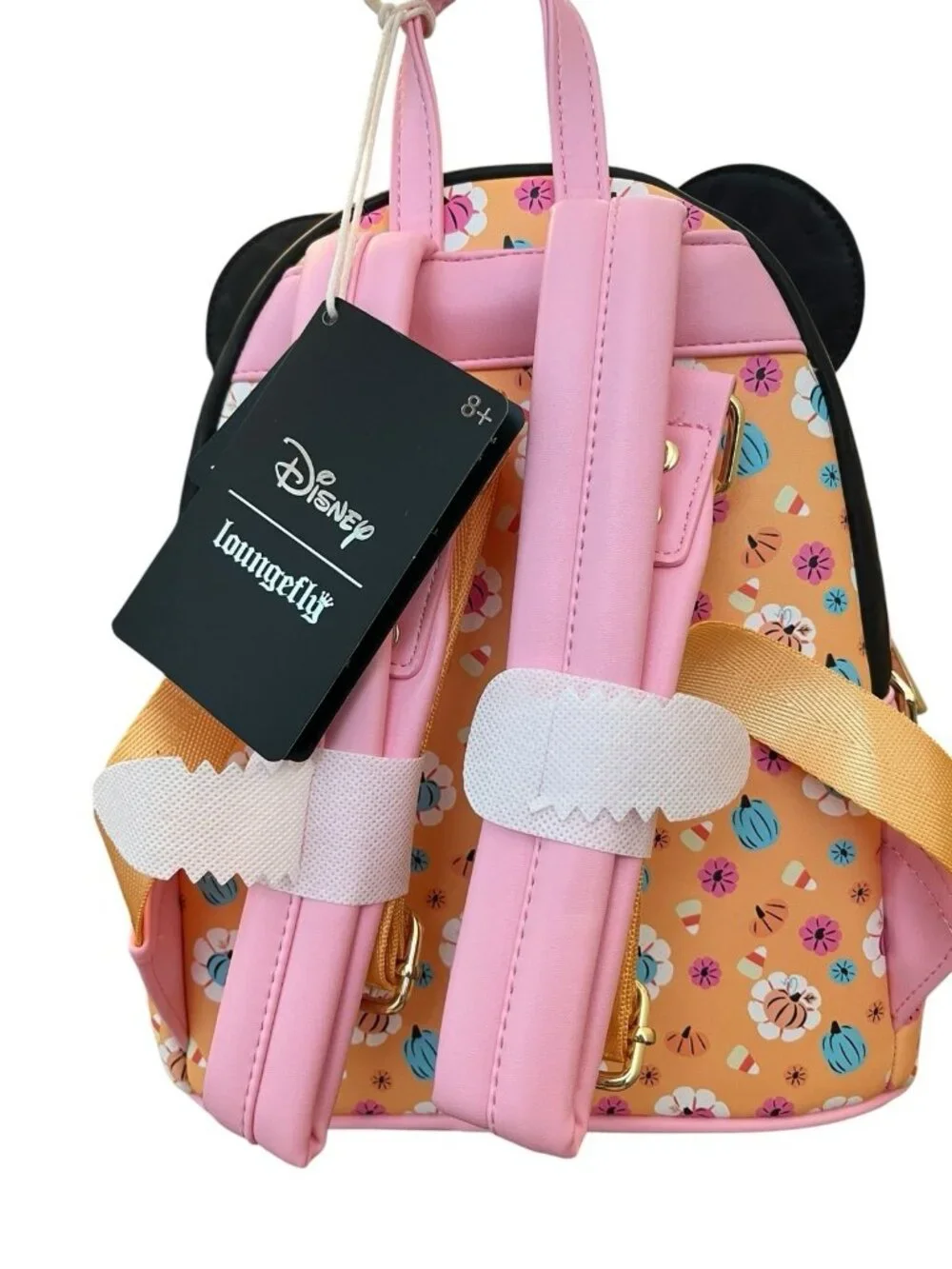 Loungefly Halloween Minnie Mouse Floral Pumpkin Glow In Dark Mini Backpack NWT